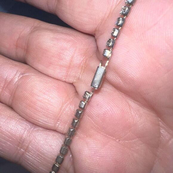 Vintage Prong Set Rhinestone Tennis Bracelet - Picture 2 of 6